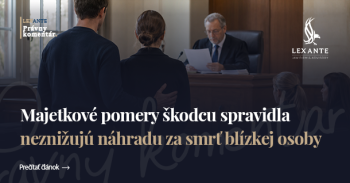 Majetkové pomery škodcu spravidla neznižujú náhradu za smrť blízkej osoby