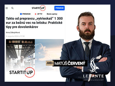 Partner and Attorney LEXANTE JUDr. commented on the subject of fictitious applications for STARTITUP. Matúš Červený